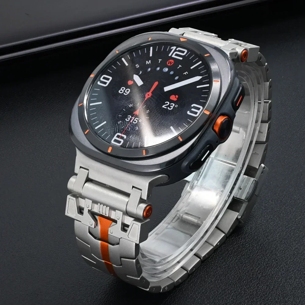 No Gaps Titanium Strap for Samsung Galaxy Watch Ultra 47mm Mecha Style Business Bracelet For GALAXY WATCH ULTRA 47MM Luxury Band