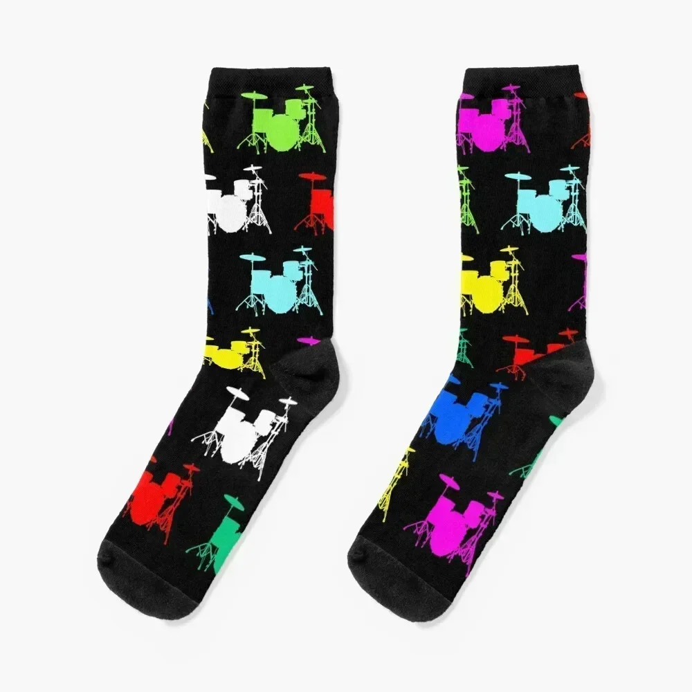 

Colorful Drummer Socks Christmas with print moving stockings anti-slip Socks For Women Men's
