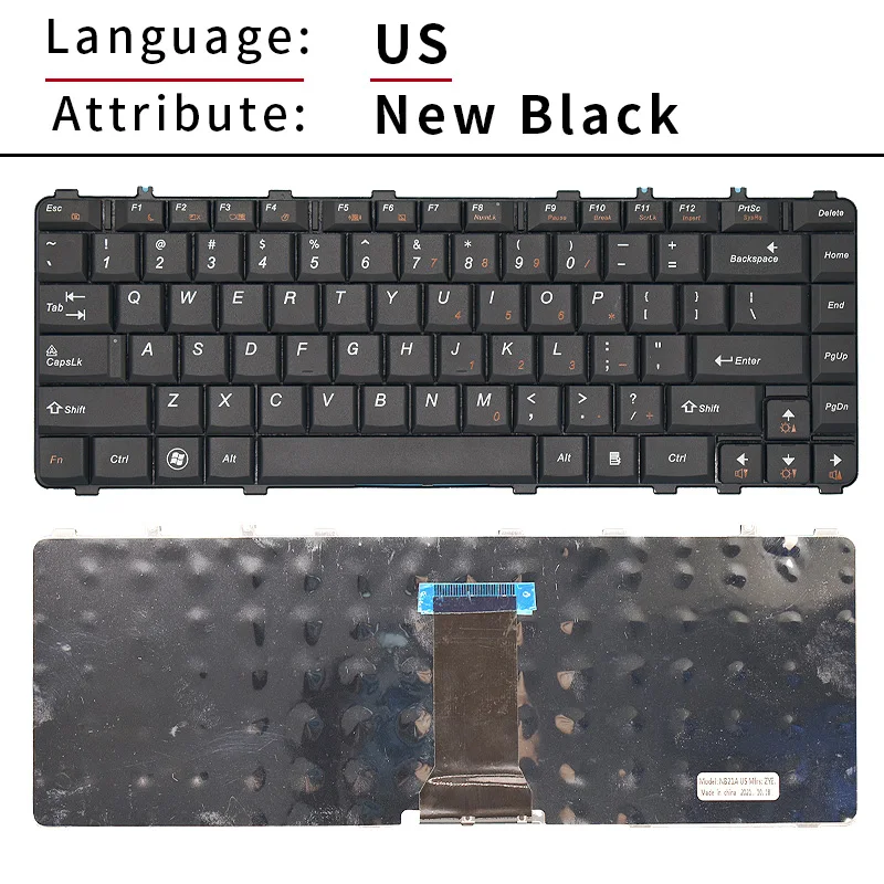 Teclado Inglés para portátil, accesorio para Lenovo Y450, Y450A, Y450G, Y550, Y550A, V460, B460, Y460, 20020, Y560, Y560A, B460, B460A, RU, nuevo