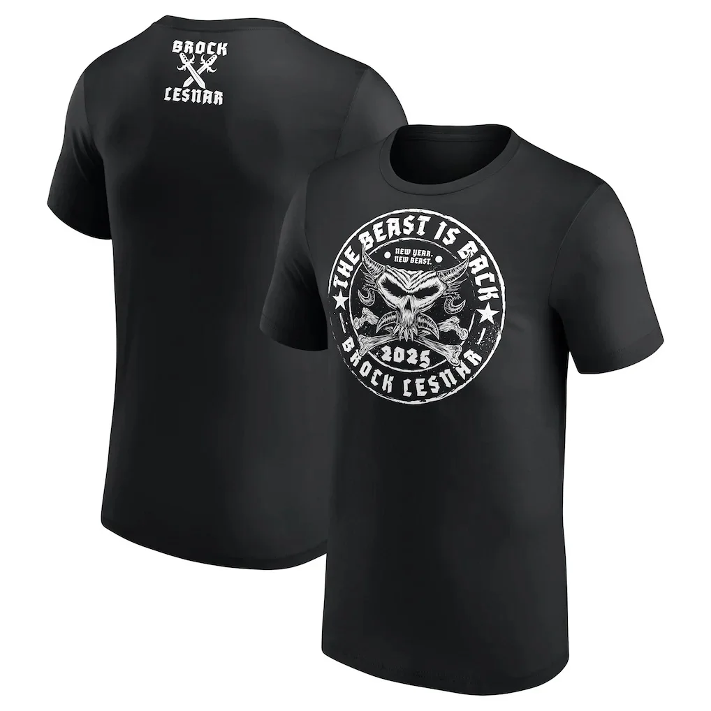 2026 Neue Brock Lesnar Serie Reine Baumwolle T-Shirt Sommer Herren- und Damenmode Lässiges Sport-Kurzarm-T-Shirt Fan-Geschenk