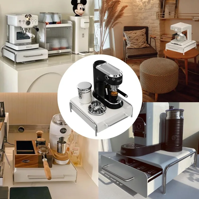 Capsule Coffee Pod Organizer Rack with Pull-Out Drawers Coffee Bar Station Tea Bag Storage Box Countertop Espresso Accessories