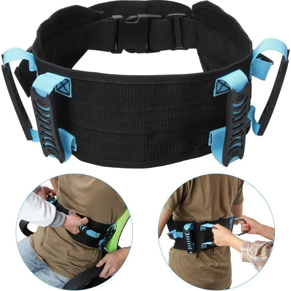 

Adjustable Elderly Gait Belt Breathable Non Slip Support Safety Transfer Braces Quick Release Buckle with 7 Handles