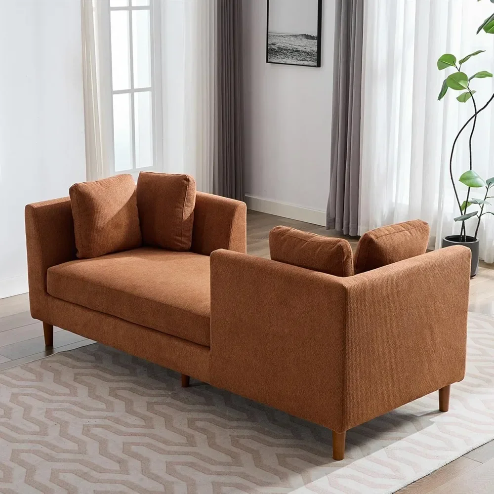 كرسي أريكة للاستراحة الداخلي مقاس 77.95 بوصة على الوجهين، أريكة استرخاء من شانيل، أريكة 3 مقاعد لغرفة المعيشة، سرير منجد حديث #1