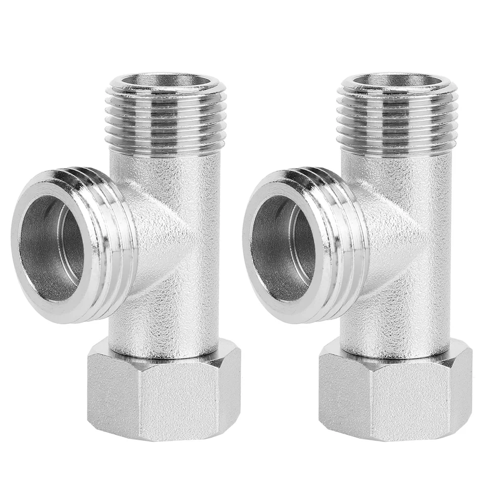 

2PCS Copper 3 Way Connector Valve Toilet Diverter Valve Adapter Flushing Valve(EU3/8)