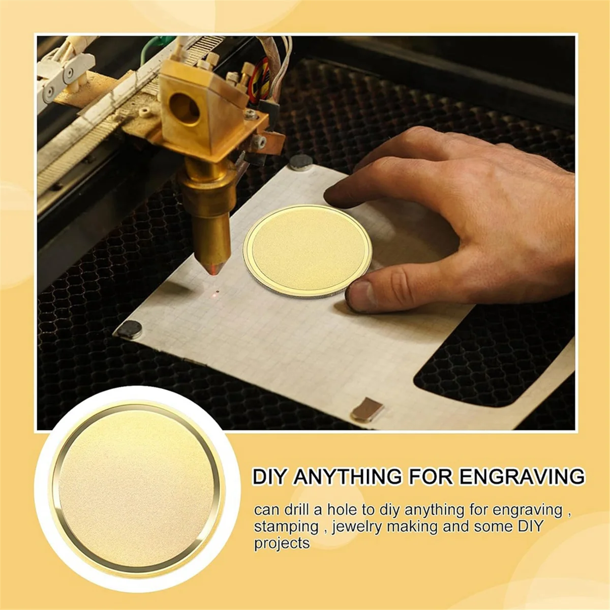 10Pcs Brass Laser Engraving Blanks Blank Challenge Frosted Coin with Acrylic Protection Box - 40mm for DIY Crafts CX