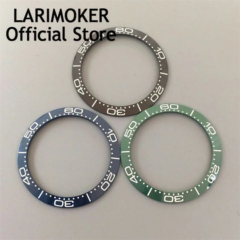 

LARIMOKER 38mm super blue green luminous ceramic bezel insert fit 40mm watch case