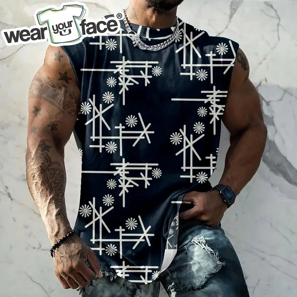 

Tank Top Pattern Multicolor Printed Sleeveless Bodybuilding Hipster Top Tee Gym Fitness Streetwear Sports Casual Mens Clothing