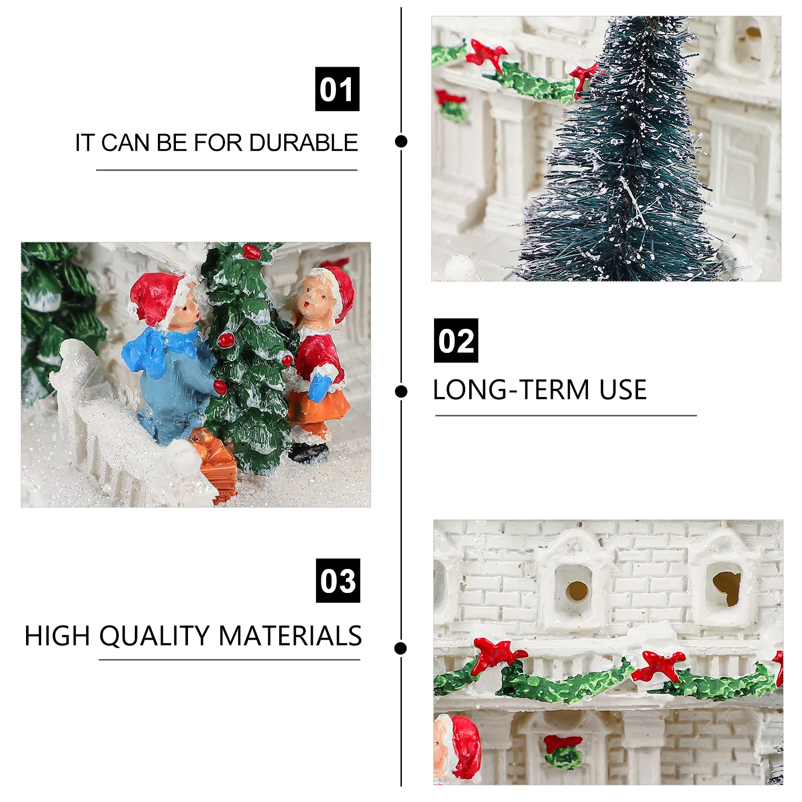 

1Pcs Resin Mini Christmas Luminous Decor Xmas Desktop Ornament Chic Party Festival Gift Mini Christmas