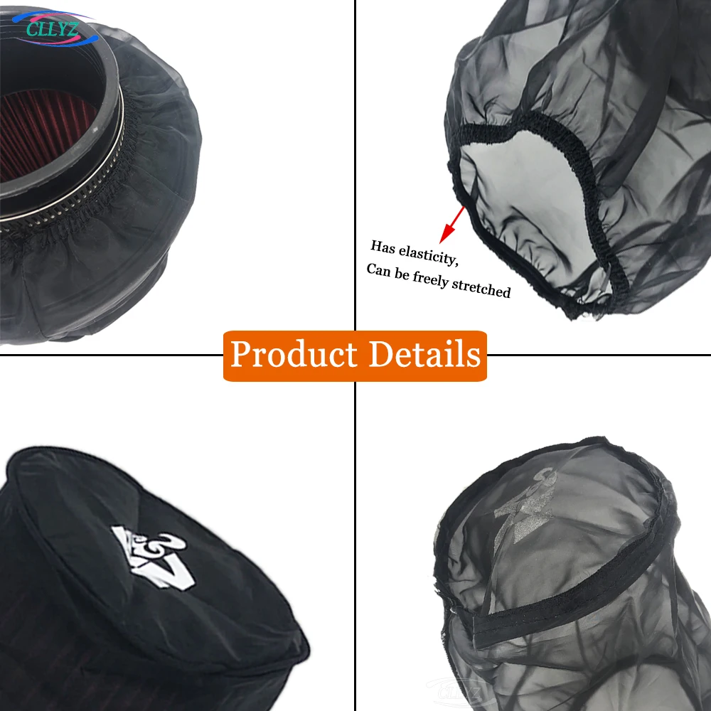 K& Large Air Filter Protective Cover  Universal High Flow Cold Air Intake Filter Mask Thickened Oilproof Dustproof Waterproof