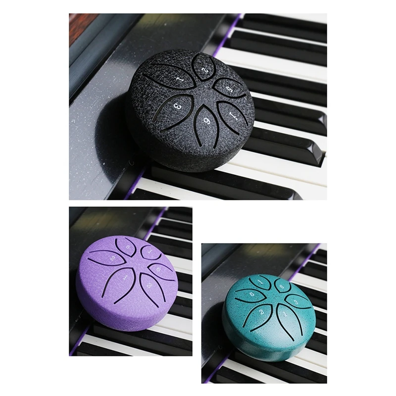 3 Inch 6 Tone Steel Tongue Drum Mini Hand Pan Drums With Drumsticks Percussion Musical Instruments Drum