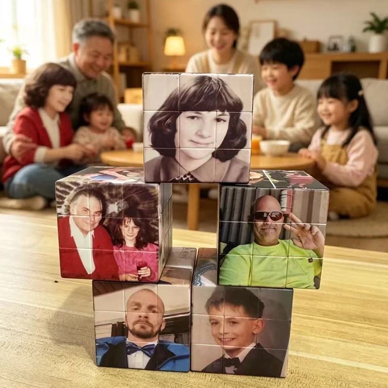 Personalisiertes Geschenk-Fotopuzzle – personalisierte drehbare Grafik mit 6 Fotos, perfekt für die Heimdekoration, als stimmungsvolles Paar-Geschenk