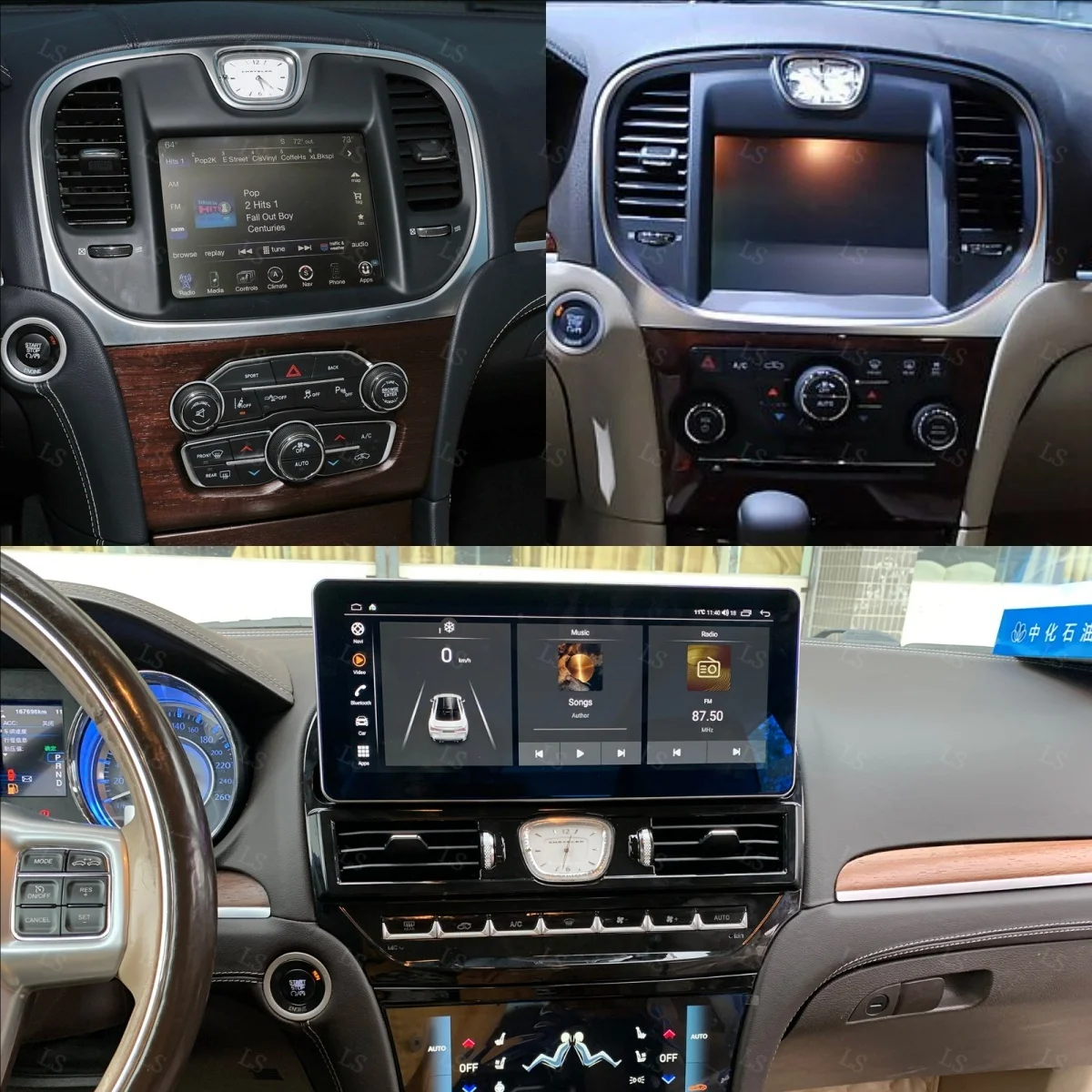 12,3 + 9,66 "Android14 для Chrysler 300 300C 2011-2023 автомобильные интеллектуальные системы ЖК-панель кондиционирования воздуха головное устройство Carplay экран