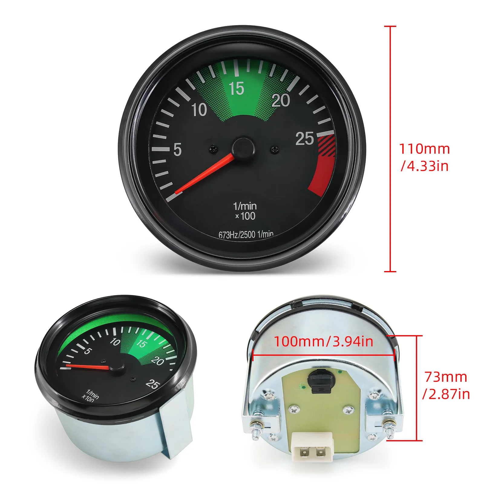 New 100MM Car Truck Auto Tachometer 2500RPM 300RPM 0025426916 0015424016 Customized 24V Heavy Truck Gauge RPM Gauge For Mercedes