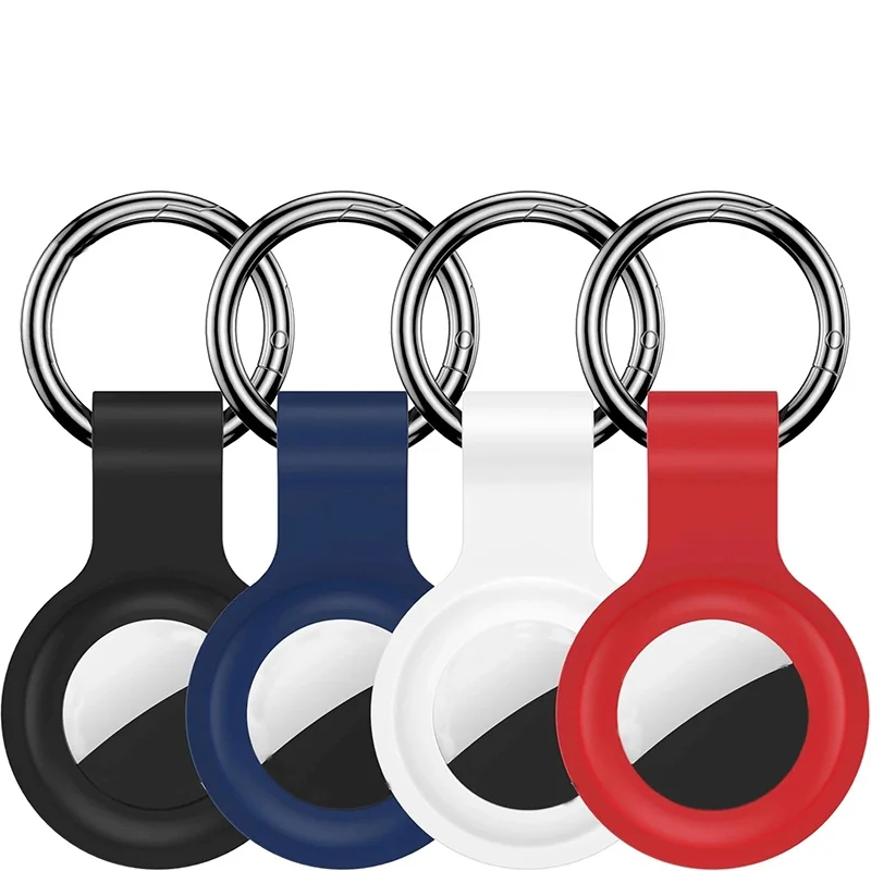 Llavero para Apple AirTag, funda protectora de silicona líquida, cubierta impermeable, anillo antipérdida, accesorios para AirTags, colgante para AirTag