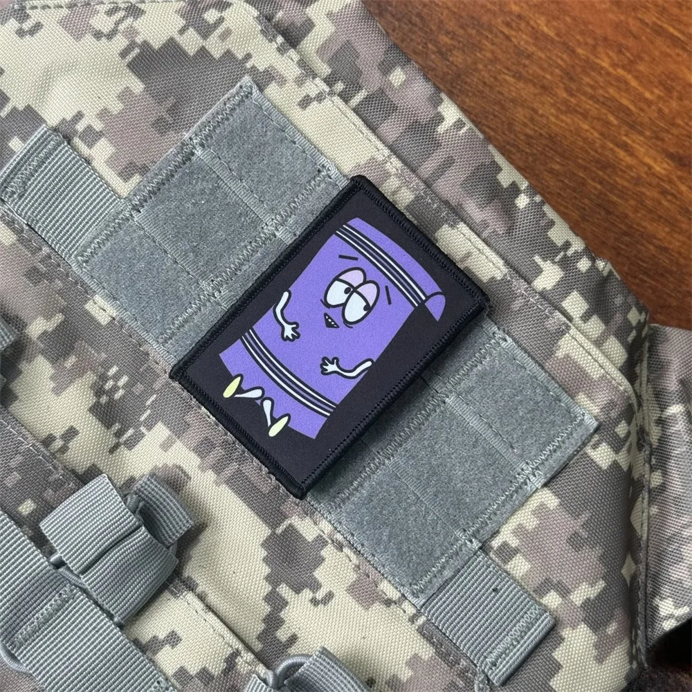 Parche Morale Táctico Morado con Velcro para Chaleco y Mochila