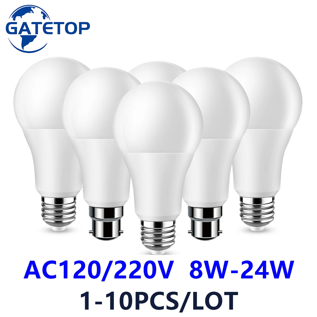 

1-10PCS Led Bulb Lamps E27 B22 AC220V Light Real Power 8W 9W 10W 12W 15W 18W Warm White Cold White Lampada For Home