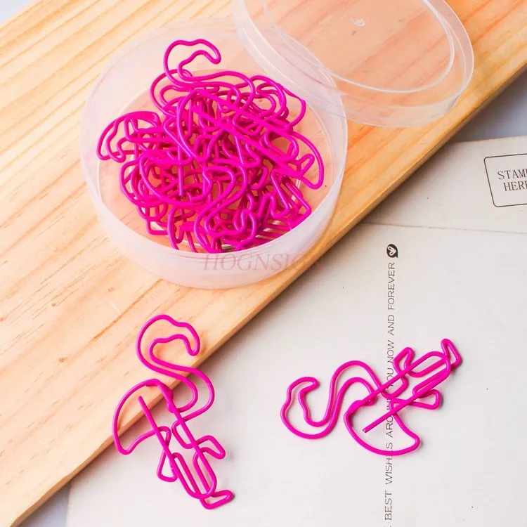 8pcs Pink Flamingo Paper Clips New Elements Creative Animal Pins