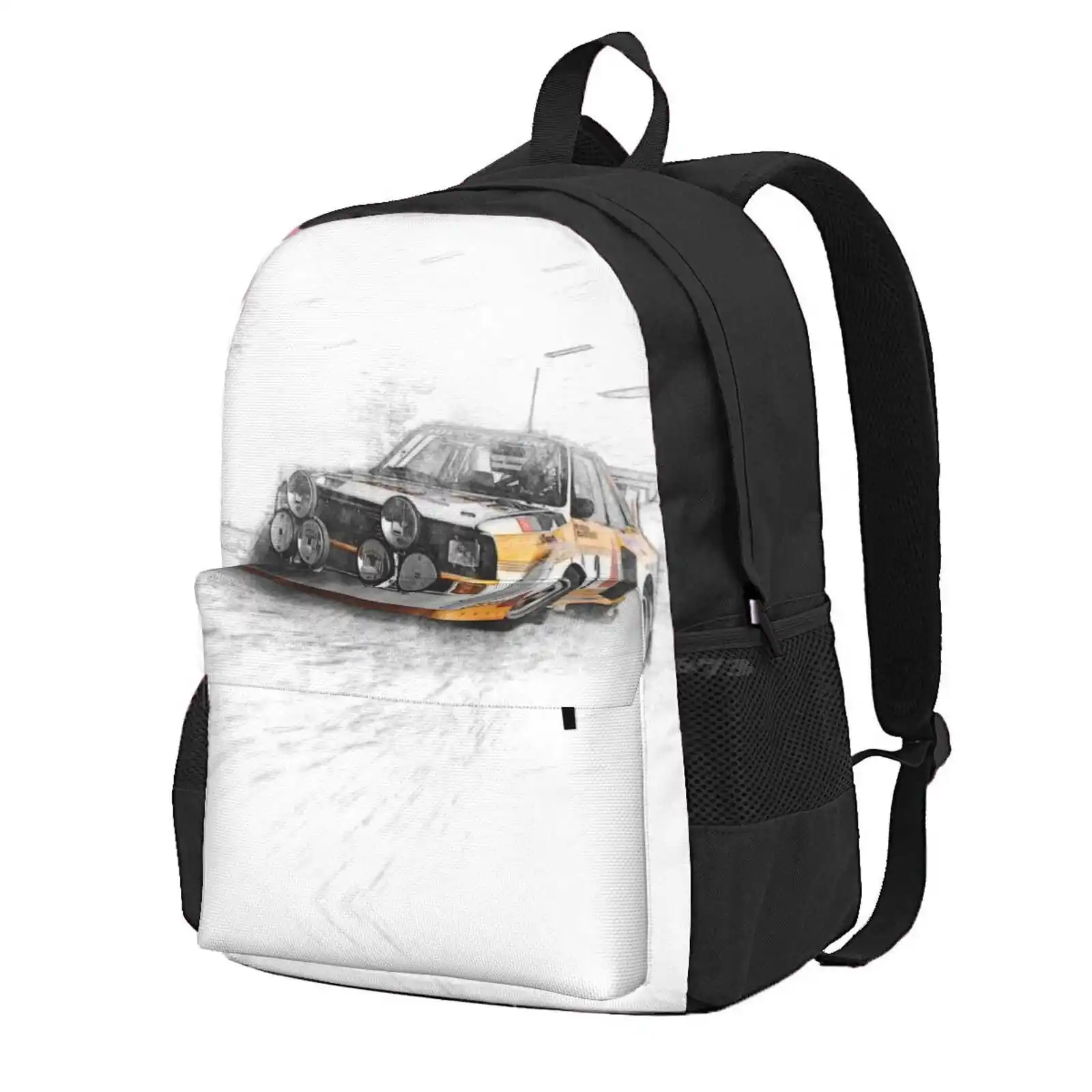 Rally Car Illustration Hot Sale Schoolbag Backpack Fashion Bags Off Road Raly Group B Quatro Painting Effect Racing Rally