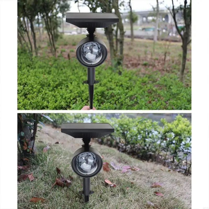 581E Bright Solar Pathway Lights Portable Rotating Light Energy-saving Lamp