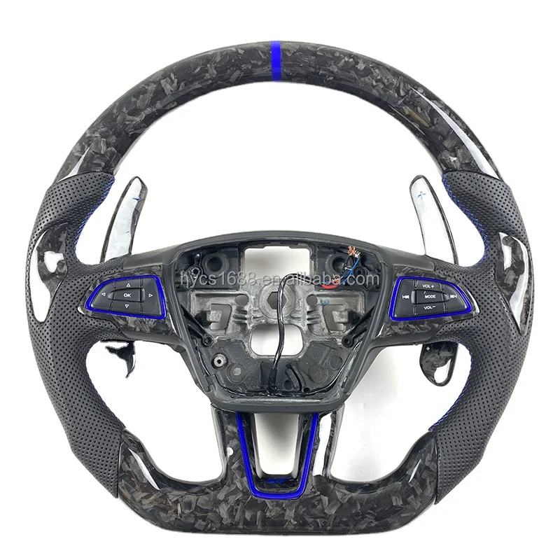 Auto Parts Forged Carbon Fiber Steering Wheel for Ford Focus MK3 ST RS Model Without airbags