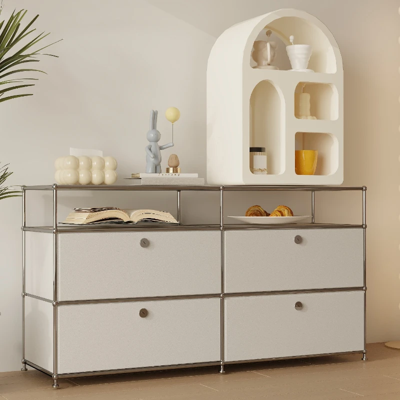 

Bauhaus Modular Cabinet white minimalist metal multi-layer Storage locker modern home muebles de habitación room furniture