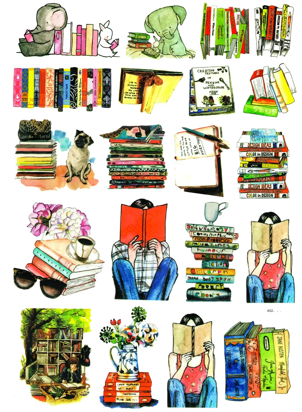 19-teiliges Mädchen-Buchset mit Aufklebern für Bastelarbeiten und Scrapbooking, Etiketten für Schüler, dekorative DIY-Aufkleber-Buchsammlung – Detail 2