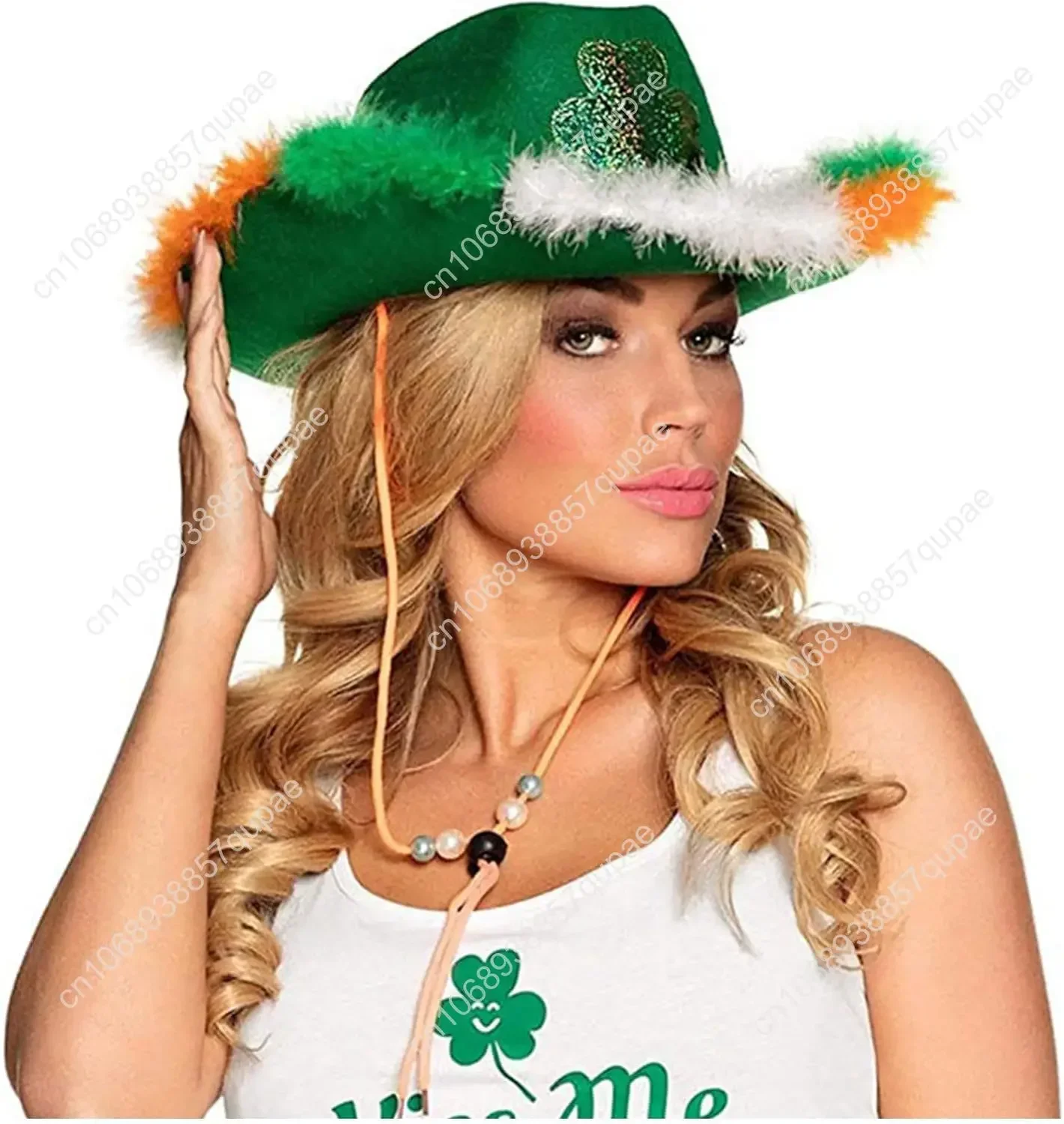 St Patricks Day Cowboy Hat Adult Unisex St. Patrick's Day Hats Shamrock Hat Accessories
