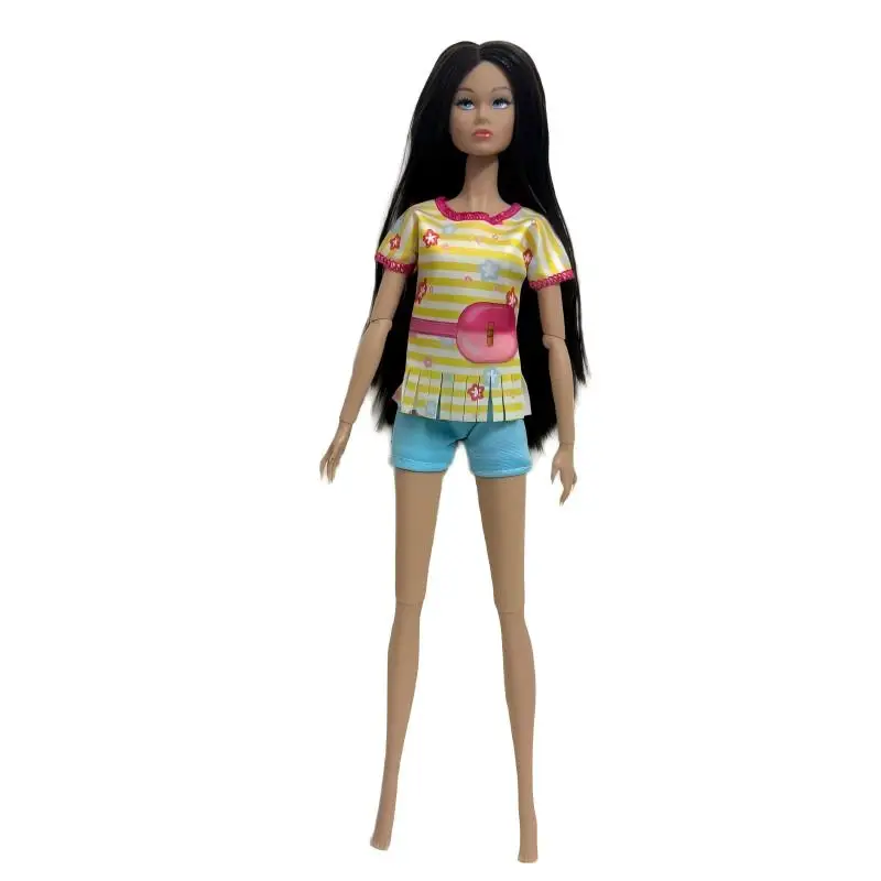 

10 PCS / Lot Kids Toys Wholesale 12 Inch Super Model Female Body For Doll Head With Fashion Clothes Long Black Hair Girl' Toy