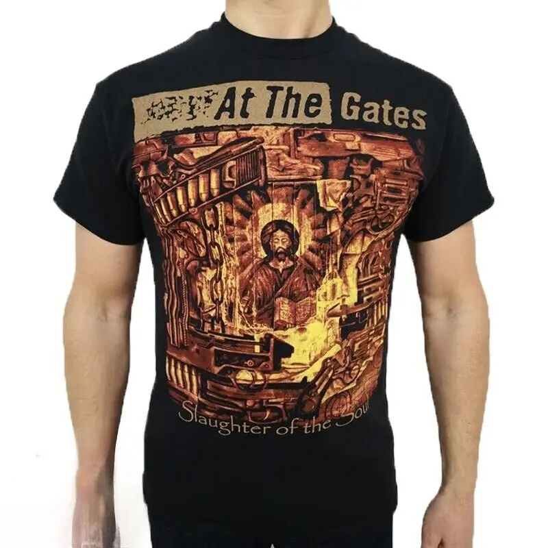 At The Gates - Slaughter Of The Soul Black T-Shirt In Flames Dissection