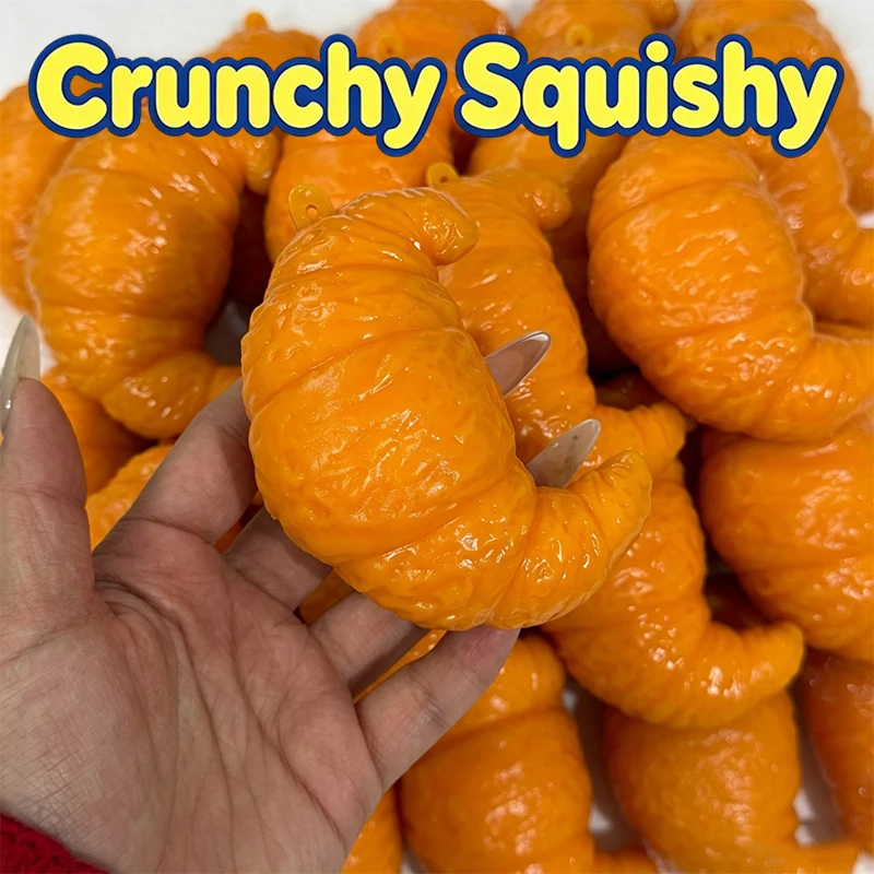 Croissant Crunchy Squishy Crispy Sound Squeeze Toy Round Blocks Filled ASMR Sensory Stress Relief Fidget Toy Gifts Party Favors