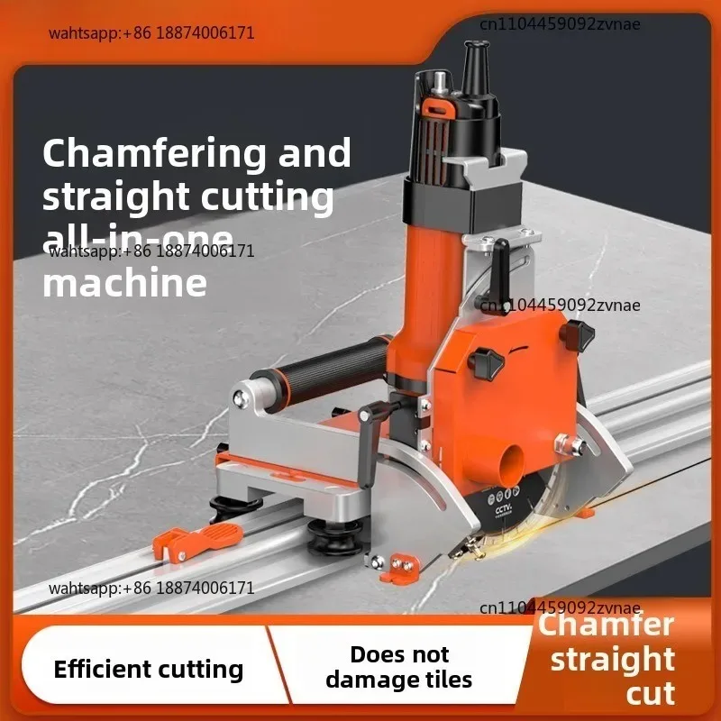 Electric track tile cutting machine, rock slab stone floor tile multi-functional 45-degree chamfer straight cutting machine