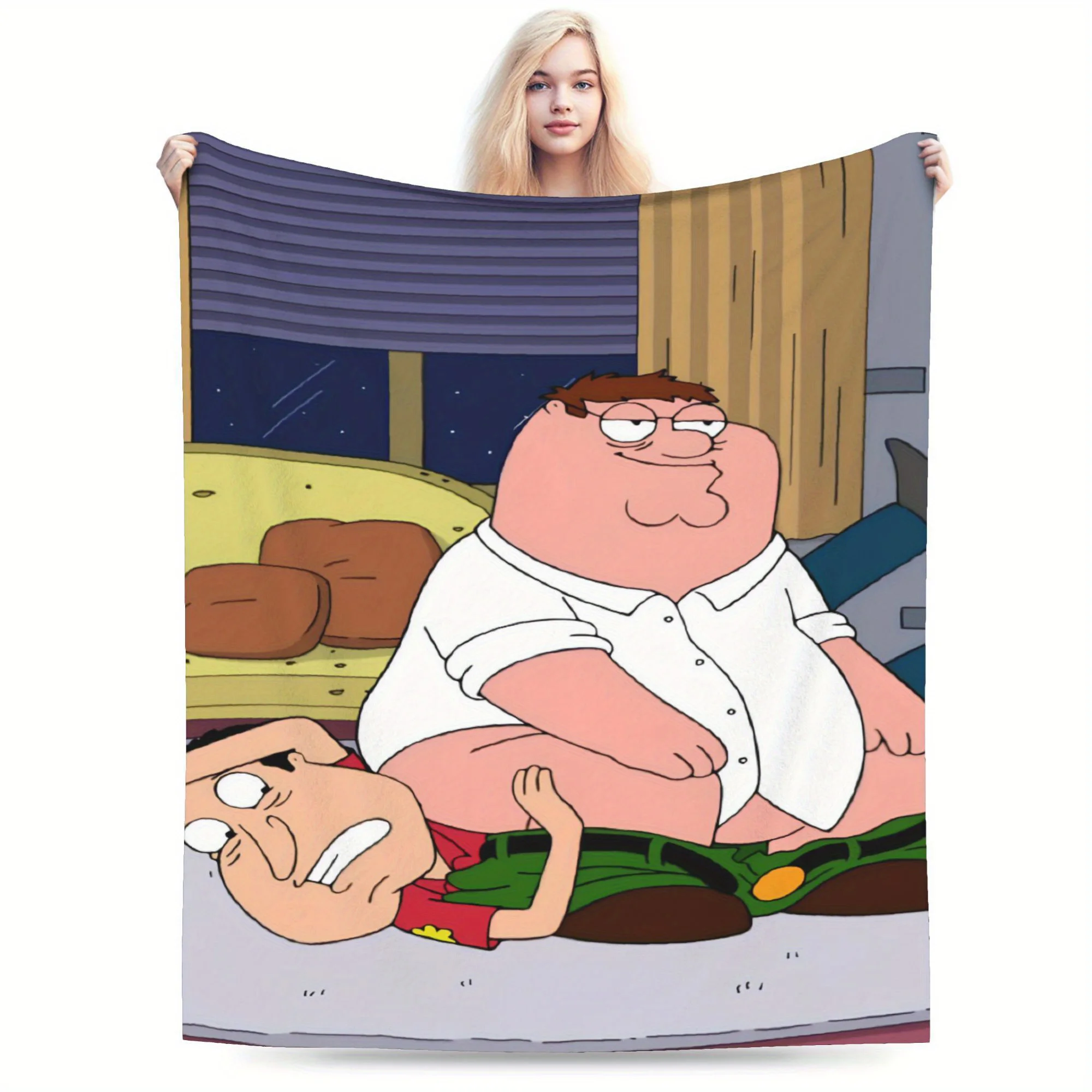 Peter Griffin Winter flannel blanket for Sofa Camping Office Bedroom - Machine Washable, All-Season Use Ideal Gift for Birthdays