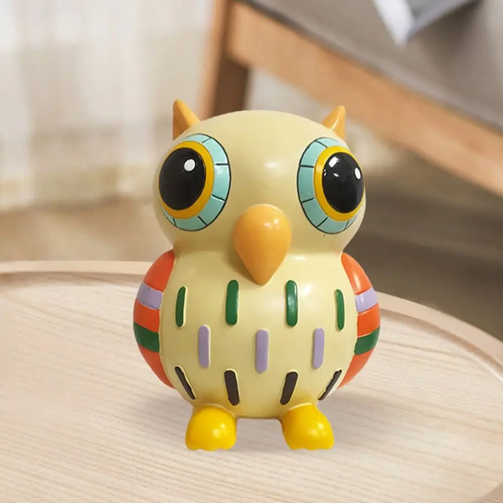 

Creative Cartoon Owl Piggy Bank Handicrafts Resin Children's Money Box Painted Cute Animal Saving Box Bedroom