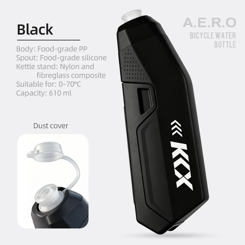 KKX Aerodynamisches Fahrrad-Trinkflaschen-Set 610ml PP-Material Fahrrad-Trinkflasche Quetschstil MTB Rennrad Trinkflasche