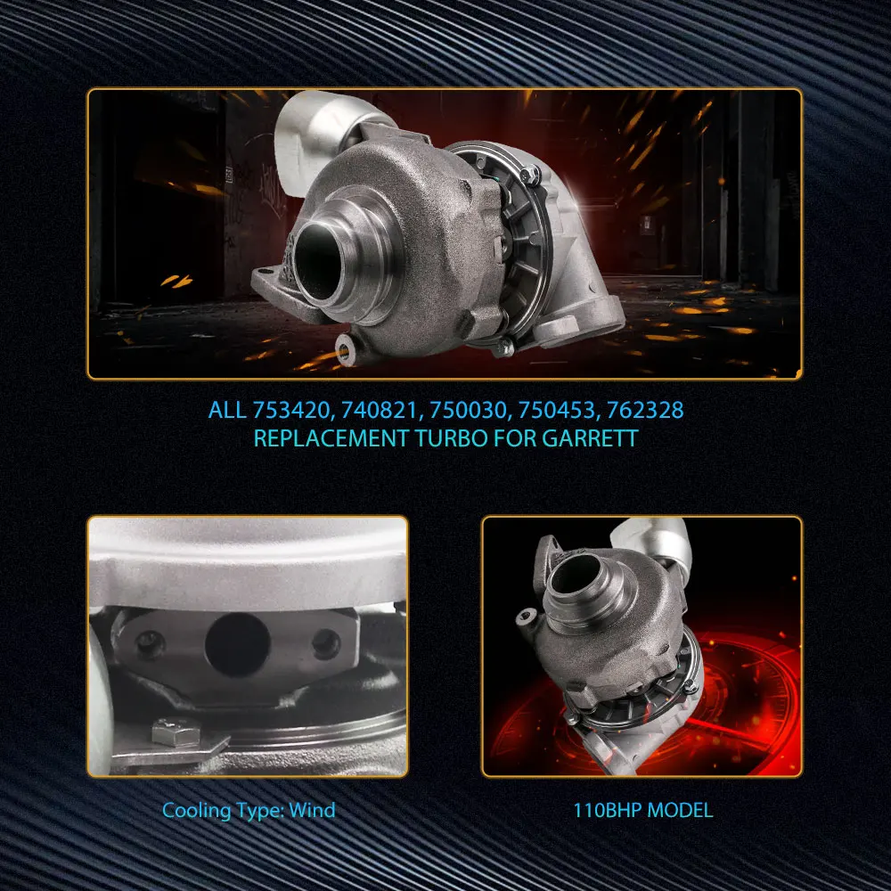 Turbocharger for Citroën C2 C3 C4 C5 80KW 109HP 1.6 HDi 2007 2008 2009 2010 753420 753420-0004 753420-0002