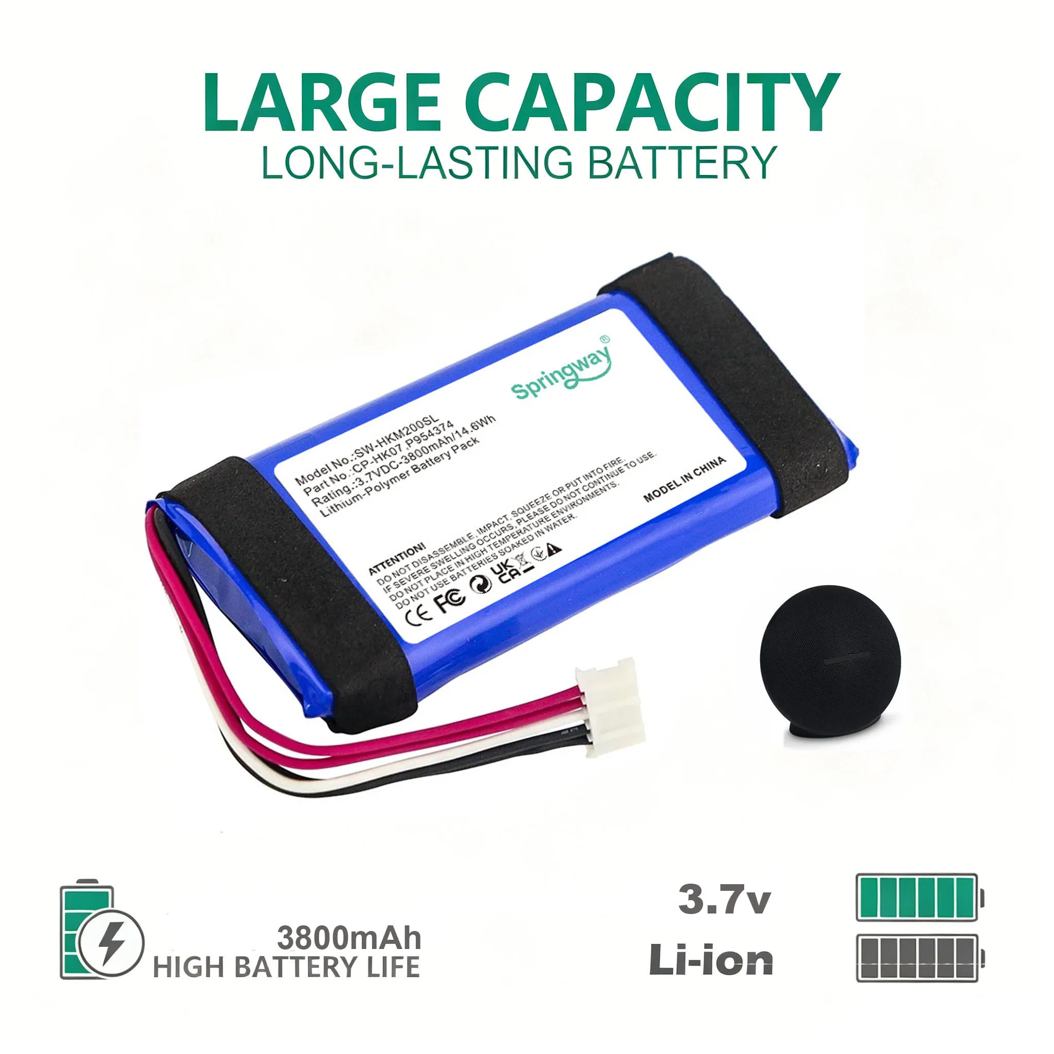 Speaker batteries Replacement Battery For Harman/Kardon Onyx Mini Bluetooth  3.7V 3800mAh CP-HK07 P954374