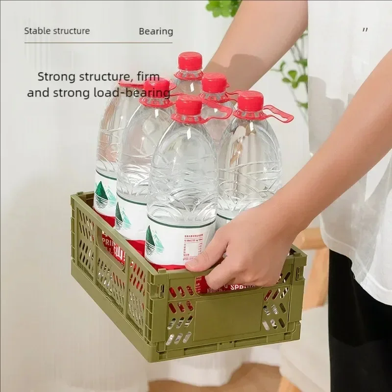 Plastic Foldable Storage Baskets Free Assembly Makeup Jewellery Toys Boxes Stackable Organizer Portable Container Storage Box