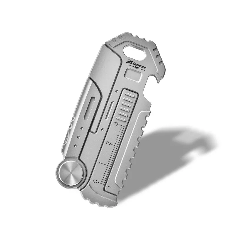 Multi‑Function Titanium Alloy Keychain Portable Ruler Bottle Opener Mini Knife EDC Metal Daily Carry Tool