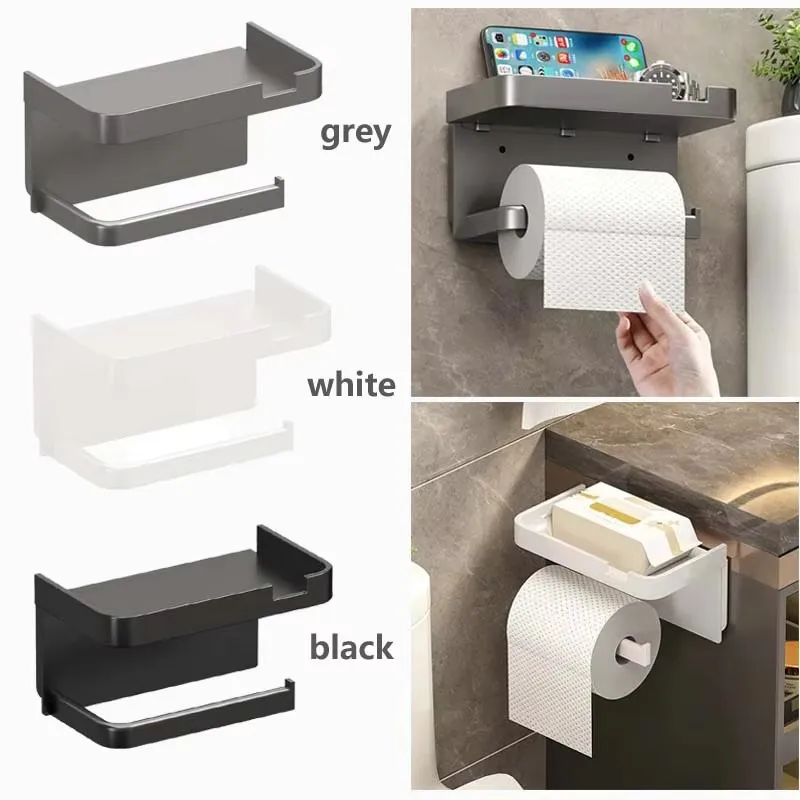 1/3pc Tissue Hanger Toilet Paper Roll Holder Bathroom Accessories Storage Rack No Punching Paper Towel Storage Rack Wall Mounted