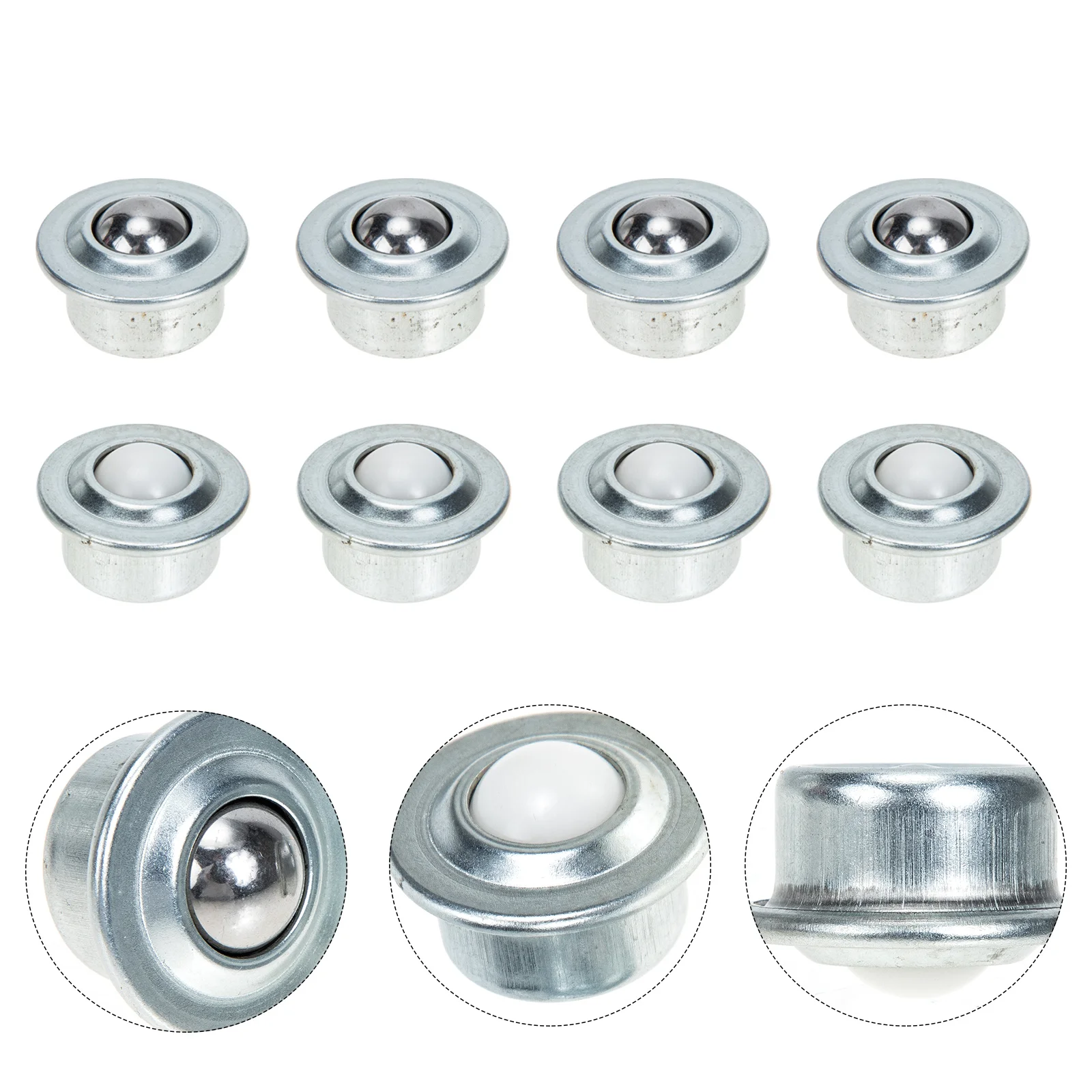 

8pcs Carbon Steel Nylon Swivel Degree Rotation Transfer Caster For Table Cabinet Wood Box Roller Bearing Wheel