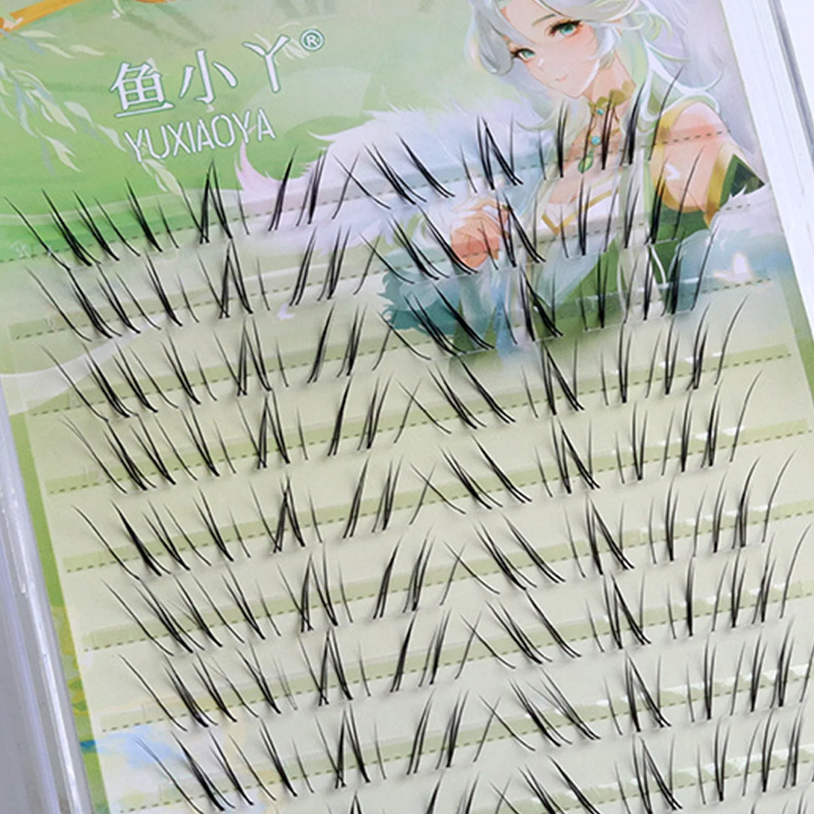 Fox- manga ملحقات الرموش الصناعية 9-12 مللي متر طول مختلط طبيعي C حليقة رموش زائفة مجنح فردي رموش مكياج #1