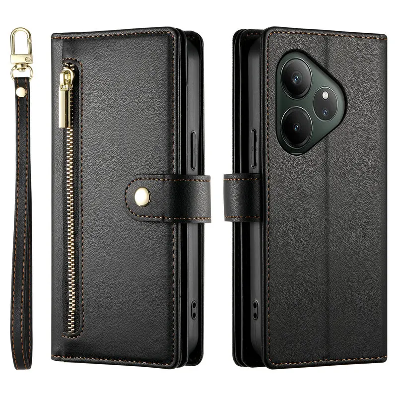 Realme GT Neo 6 SE 5G 2024 Luxury Case Zipper Leather 360 Protect Wallet Funda Realme GT 6 Case Realmi GT6 T 6T GT6T Neo6 Cover