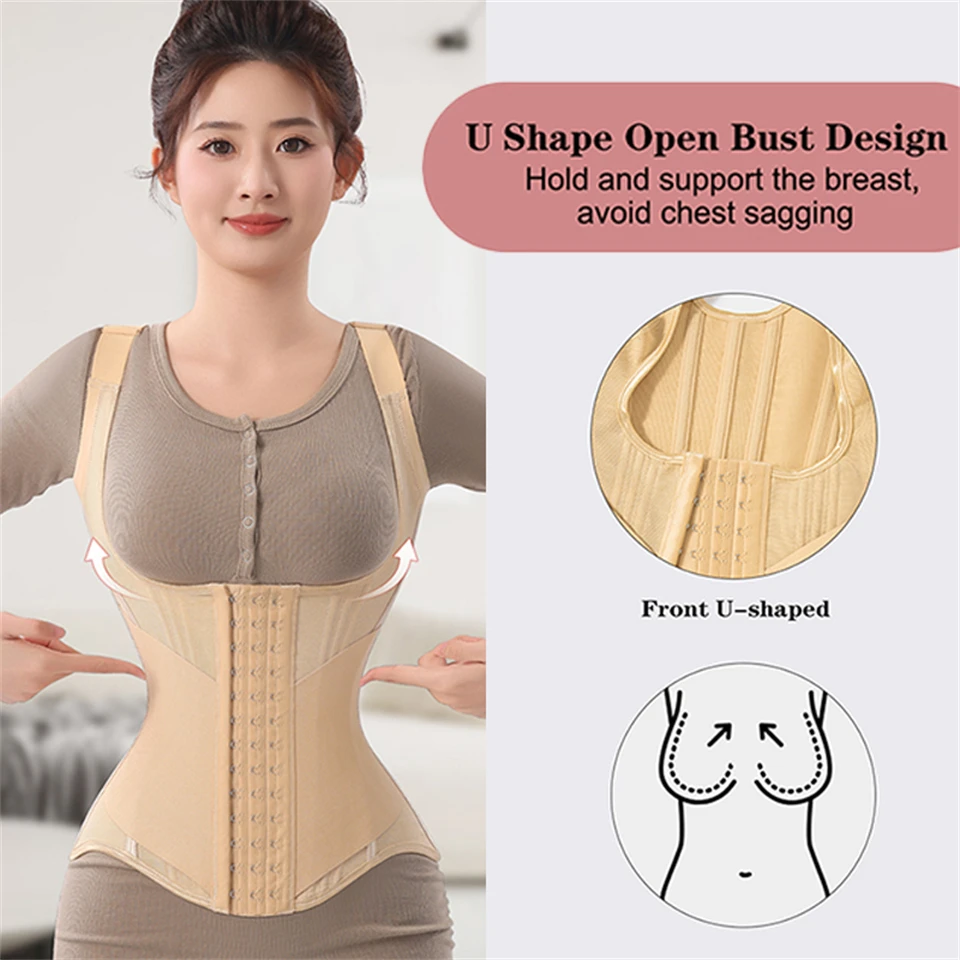 Becirzet Damen-Gürtel Taillentrainer Körperformer Bauchkontrolle Ärmelloses Tanktop Shapewear Damen-Modelliergurt Unterwäsche – Detail 3