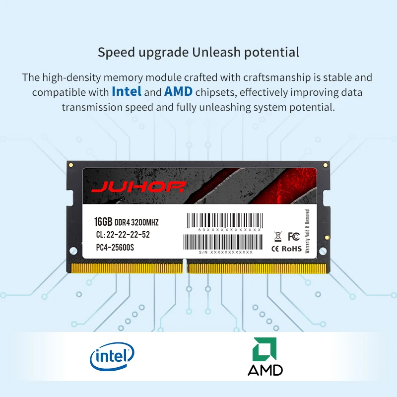 JUHOR ノートパソコン用RAM DDR4 16GB 2666MHz 3200MHz ノートブック