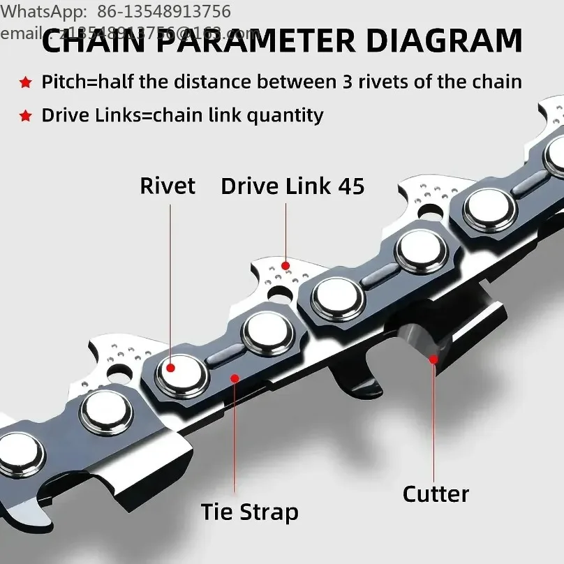 1 Pack 12 Inch Chainsaw Replacement Chain, 3/8 LP .050