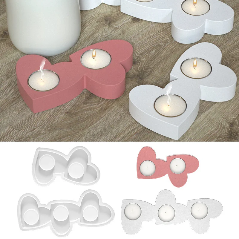 

Силиконовая форма для свечей в форме сердца DIY для изготовления подсвечников, рождественских поделок, держателей для свечей из эпоксидной смолы, инструмент для создания декоративных изделий