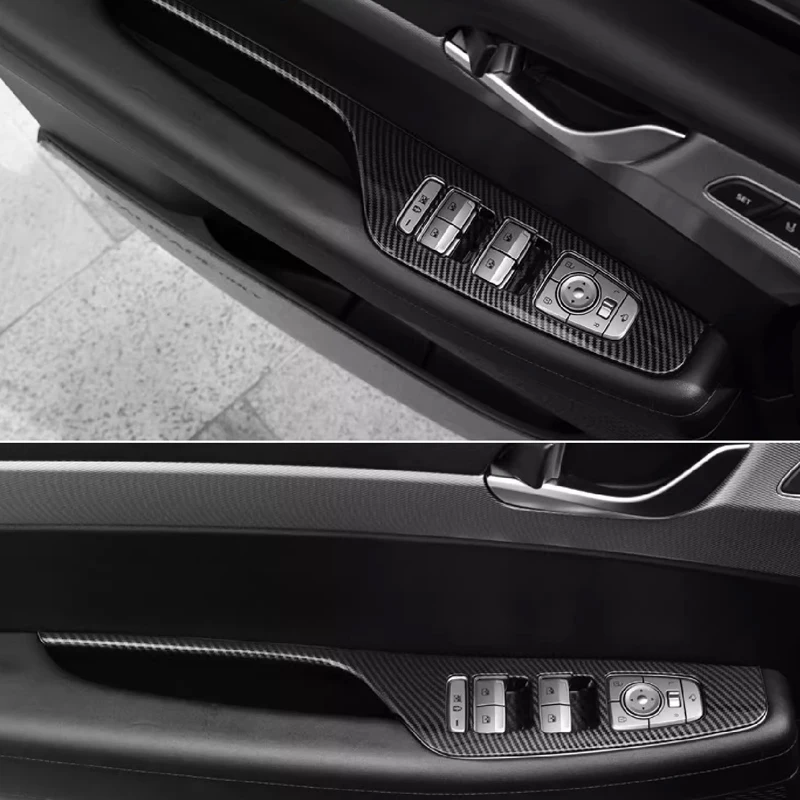 For Hyundai Palisade 2022 2023 Interior Accessories Carbon Fiber Window Switch Panel Cover Trim Window Switch Lift Cover trim