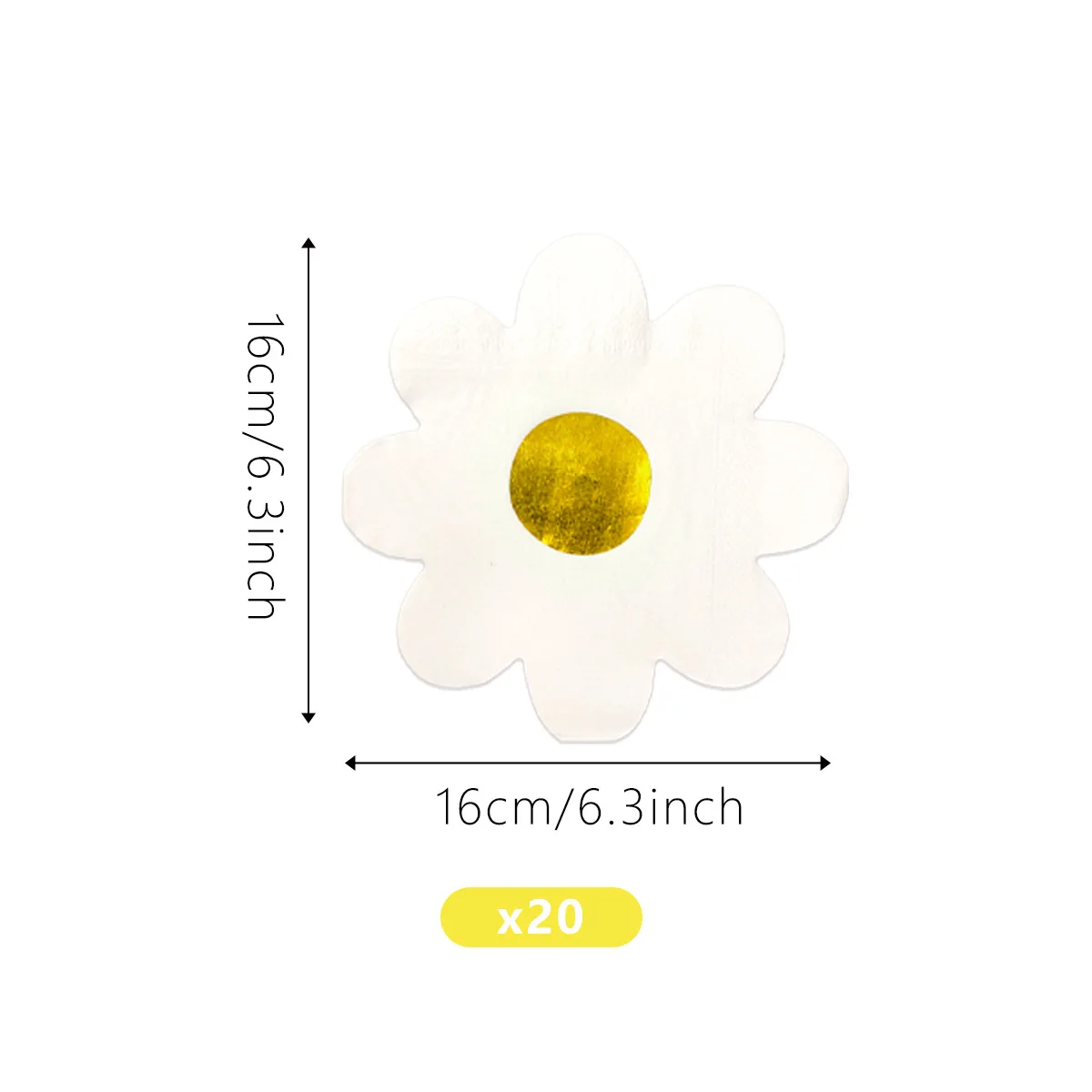 Daisy Gold Stamping White Biodegradable Tableware Set Plates Cups Wedding Decoration Birthday Party Family Gathering Baby Shower