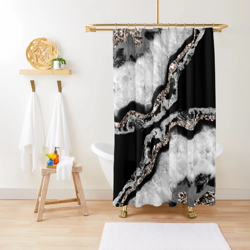 

Yin Yang Agate Glitter Glam #5 (Faux Glitter) #gem #decor #art Shower Curtain Shower Bathroom Bathtub Curtain