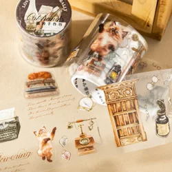 1pcs/1lot Decorative Adhesive Tapes Cat's Handmade Workshop Junk Journal DIY Paper Japanese Masking Scrapbooking Stickers
